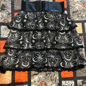 Killstar Black and White New Moon Skirt